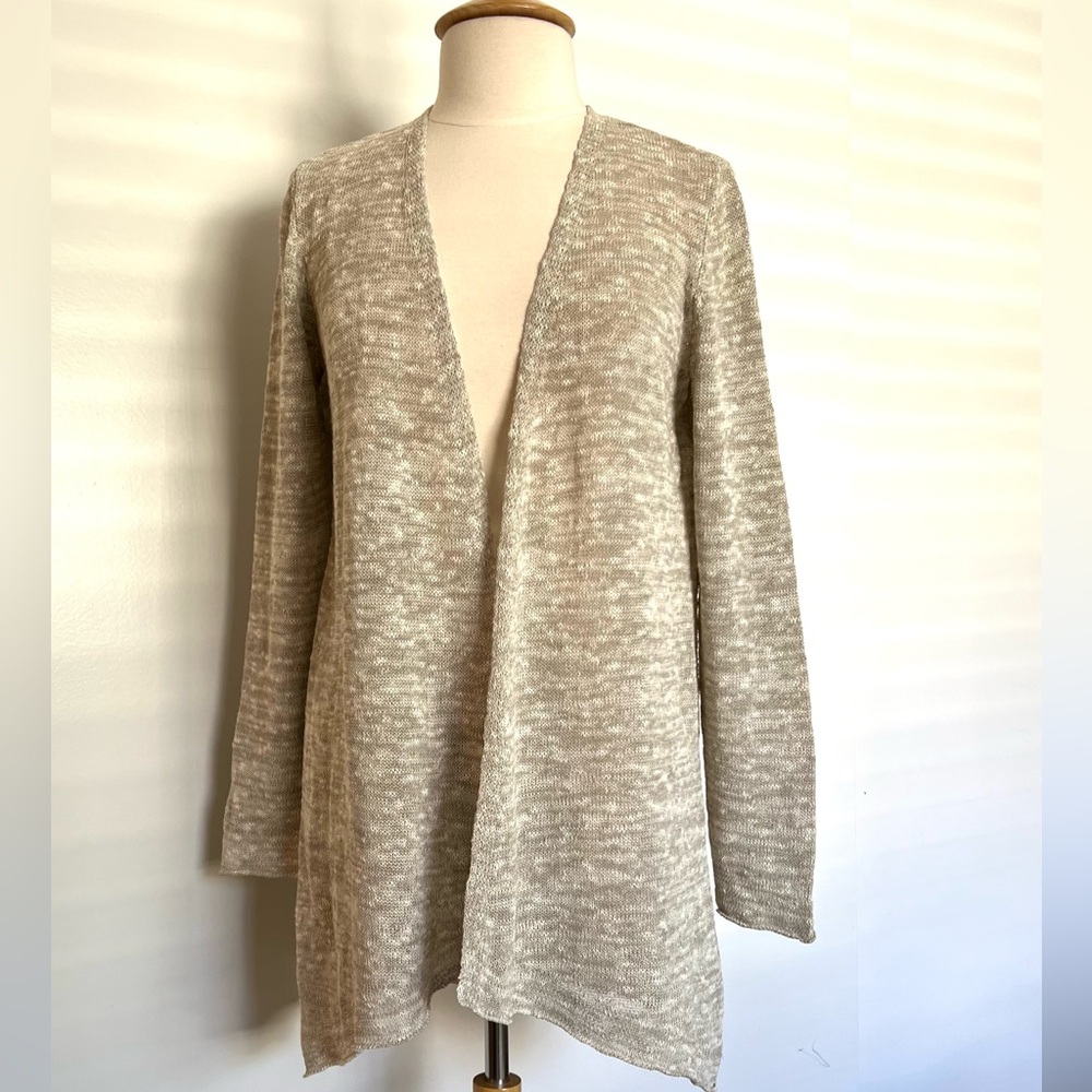 Eileen Fisher linen open front sweater